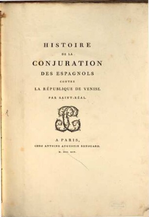Histoire de la conjuration des Espagnols contre la république de Venise