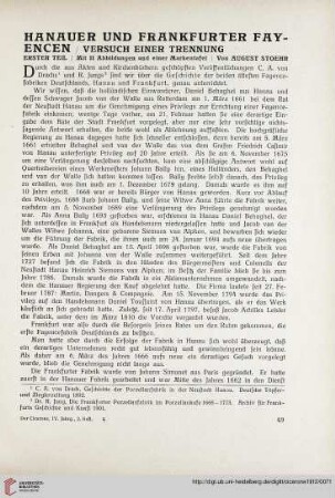4: Hanauer und Frankfurter Fayencen, [1] : Versuch einer Trennung