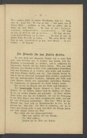 Die Beweise für das Dasein Gottes