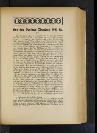 Von den Berliner Theatern 1911/12