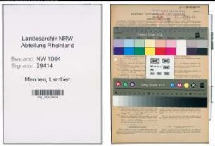 Entnazifizierung Lambert Mennen , geb. 12.06.1886 (Strassenbahner)