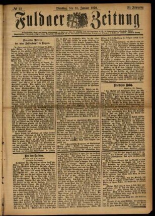 Ausgabe vom Dienstag, den 31. Januar 1893.