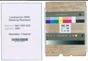 Entnazifizierung Friedrich Altenidiker , geb. 06.02.1916 (Lehrer)