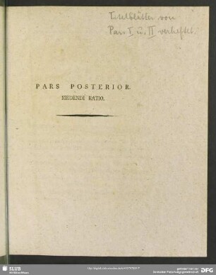 Pars Prior Theoretica. Pathologia. Semiologia. Prognosis