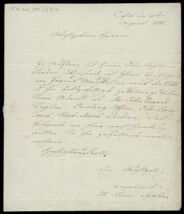 Brief von Louis Spohr an Buchhandlung Perthes-Besser, Hamburg