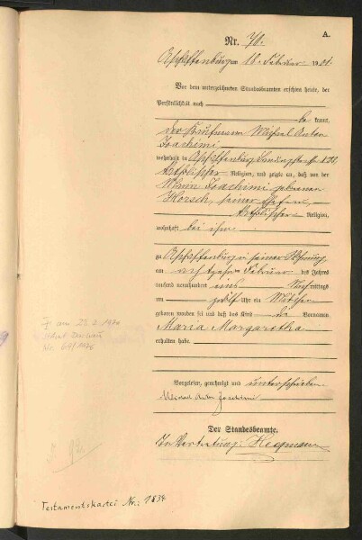 Standesamtsbuch der Stadt Aschaffenburg: Geburten 365/1900 - 184/1901