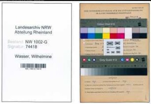 Entnazifizierung Wilhelmine Wasser, geb. 21.07.1895 (Kauffrau)