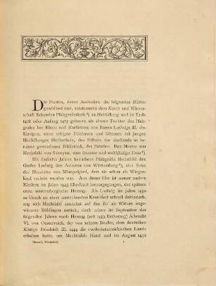 Pfalzgräfin Mechthild in ihren litterarischen Beziehungen : ein Bild aus d. schwäbischen Literaturgeschichte d. 15. Jahrhunderts