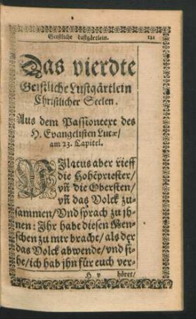 Das vierdte Geistliche Lustgärtlein Christlicher Seelen.