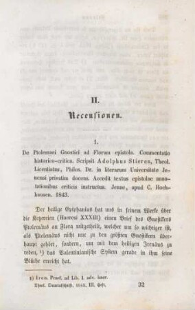 387-396 [Rezension] Stieren, Adolph, De Ptolemaei Gnostici ep.
