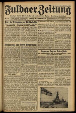 Ausgabe vom Freitag, den 18. September 1931.