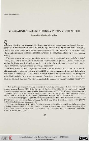 16: Z zagadnień sztuki Grodna połowy XVII wieku : (portrety z klasztoru brygidek)