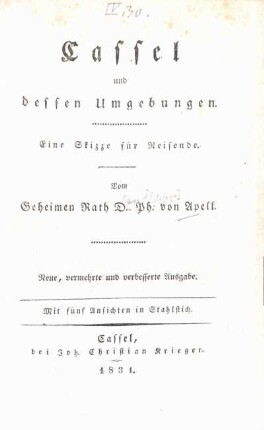 Cassel und dessen Umgebungen : ein Skizze für Reisende
