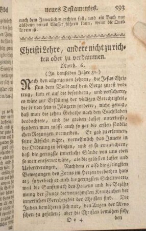 Christi Lehre, andere nicht zu richten oder zu verdammen. Matth. 6.