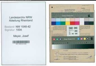 Entnazifizierung Josef Meyer , geb. 21.09.1900 (Beamter)
