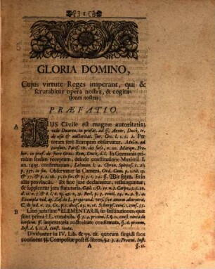 Compendium Juris Brevissimis Verbis : Sed amplissimo sensu & allegationibus, universam ferè materiam Juris exhibens