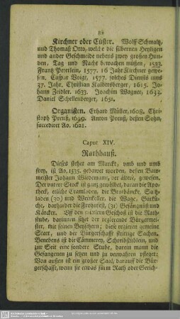 Caput XIV. Rathhauß