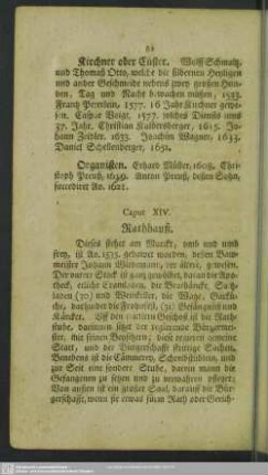 Caput XIV. Rathhauß