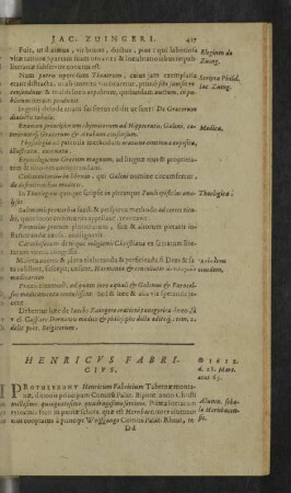 Henricus Fabricius.