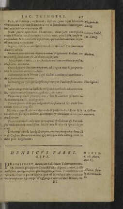 Henricus Fabricius.
