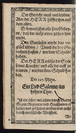 Der 127. Psalm.