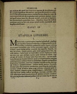 Caput III. De Stapula Lipsiensi.