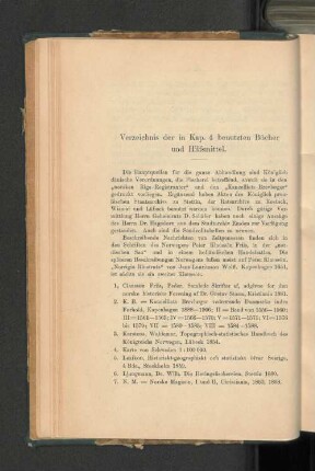Verzeichnis der in Kap. 4 benutzten Bücher und Hilfsmittel.