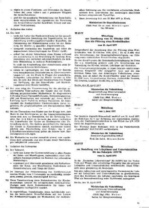 Mitteilung zur Bestellung von Lehrplänen und Unterrichtshilfen für das Schuljahr 1977/78 : 17/77 vom 21. April 1977 ; [Mitteilungen]