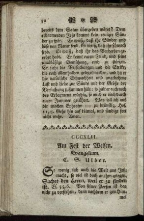 CCCXLII. Am Fest der Weisen. Evangelium.