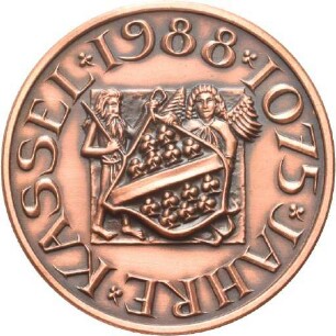 Jubiläumsmedaille auf 1075 Jahre Kassel und 300 Jahre Oberneustadt von Victor Huster