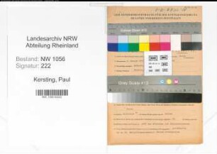 Entnazifizierung Paul Kersting , geb. 01.01.1888 (Angestellter)