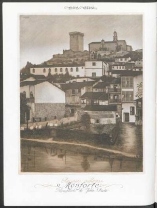 "Paisajes gallegos - Monforte", aguafuerte