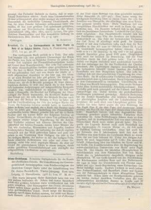525 [Rezension] Brochet, J., La Correspondance de Saint Paulin de Nole et de Sulpice Sévère