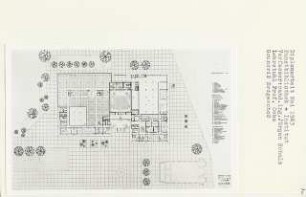 Kunstbibliothek und Institut, Berlin-Tiergarten (Diplomarbeit bei Karl Wilhelm Ochs): Grundriss Erdgeschoss 1:200