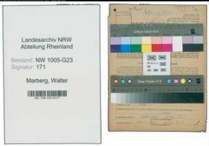 Entnazifizierung Walter Marberg , geb. 22.01.1912 (Schneider)