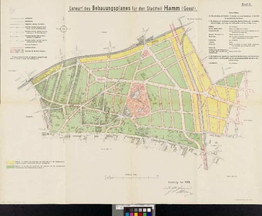 Bl. 2: Entwurf des Bebauungsplanes für den Stadtteil Hamm (Geest)