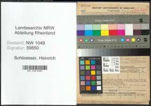 Entnazifizierung Heinrich Schloesser , geb. 27.11.1892 (Landwirt)
