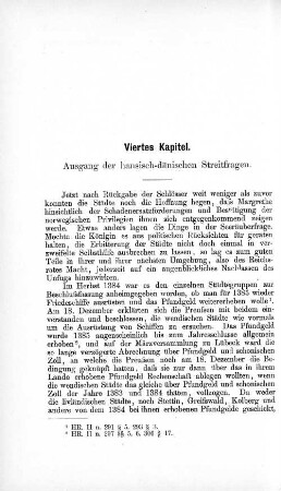 Viertes Kapitel. Ausgang der hansich-dänischen Streitfragen.