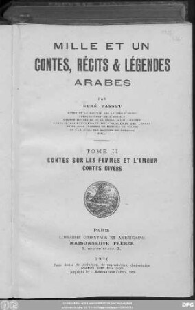 Tome 2: Contes sur les femmes et l'amour - contes divers