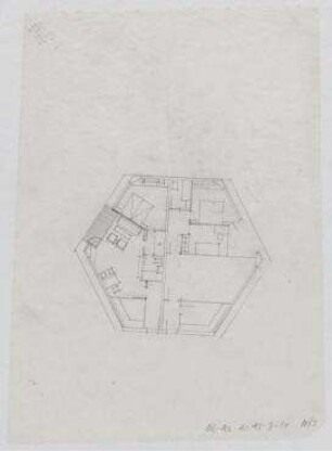 "Sternhaus" am Kleinen Wannsee (nicht realisiert) – Grundriss. Berlin-Wannsee, Bismarckstraße