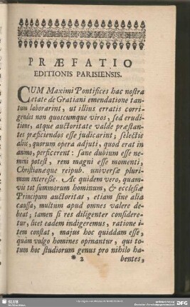 Praefatio Editionis Parisiensis
