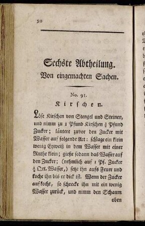 Sechste Abtheilung. Von eingemachten Sachen.