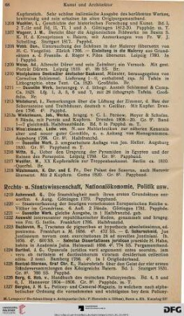 Rechts- u. Staatswissenschaft, Nationalökonomie, Politik (Nr. 1219-1360)