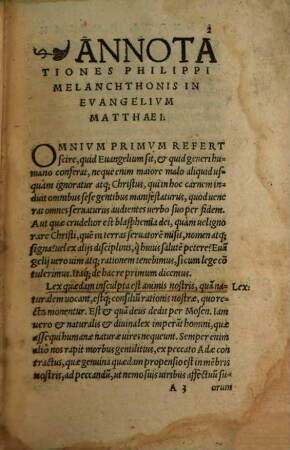 Annotationes Phi. Melanchthonis, omnium eruditiss. in Evangelium Matthaei