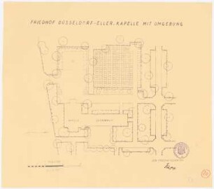 Friedhof, Düsseldorf-Eller: Grundriss 1:250