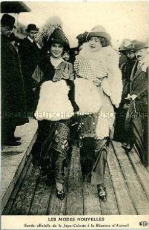 Französische Frauen in Hosenröcken
