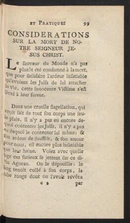 Considerations Sur La Mort De Notre Seigneur Jesus Christ