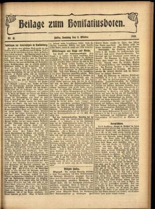 Zweite Ausgabe vom Sonntag, den 09. Oktober 1910.
