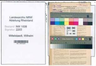 Entnazifizierung Wilhelm Mittelstaedt , geb. 31.03.1901 (Baecker)