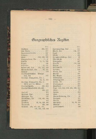 Geographisches Register.